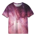 thumbnail image 5 of Kids Galaxy Print T-Shirt for Girls | All Over Space Nebula Star Graphic Tee | Soft Stretch Comfy Tagless Short Sleeve Shirt | Multicolor,Size 3 T, 5 of 8