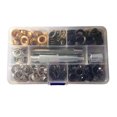 thumbnail image 1 of MasteelfCA 10mm Inner Diameter Grommets Kit Metal Grommets Eyelets Button Install Tool Kit For Shoes Clothes (25 Sets of 4 Colors Eyelets Button + Tools + Storage Box), 1 of 7