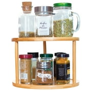TB Home Two-Tier Bamboo 10" Lazy Susan Turntable for Cabinets, Countertop, Panty or Table