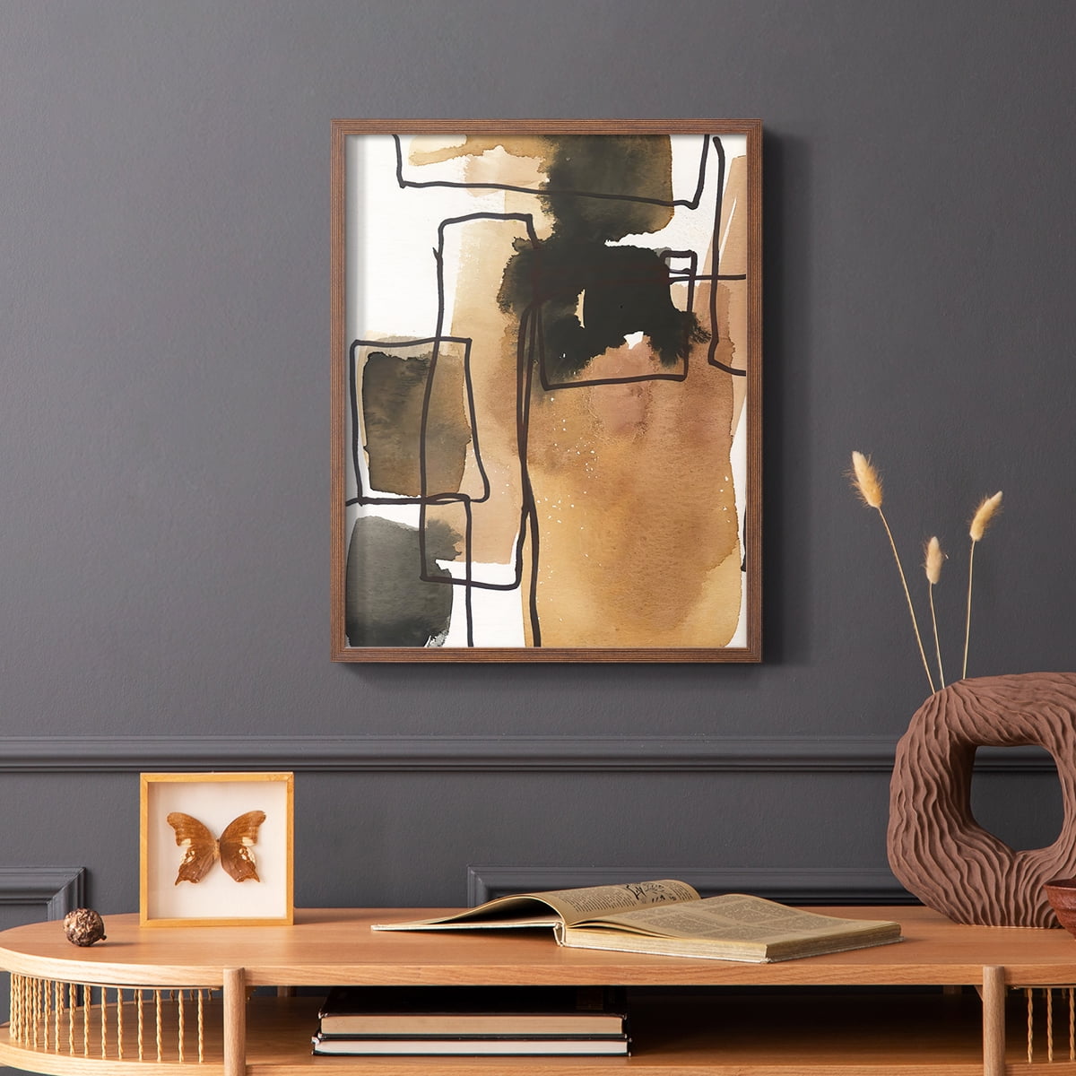 Retro Vibe IV in Brown Solid Wood 8 x 10 Framed Print