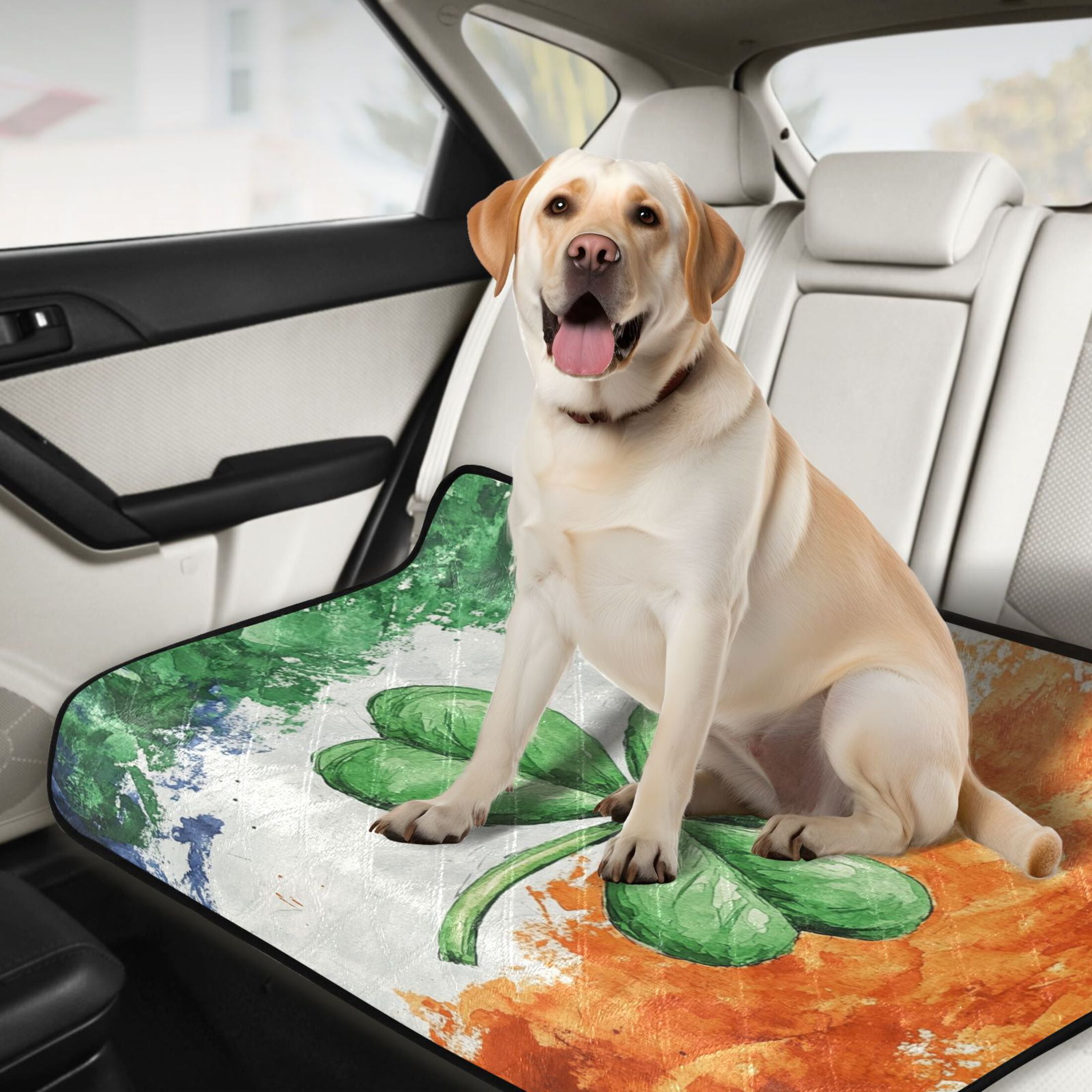 Qxltty Watercolor Style Of Large Green Shamrocks Cat litter Pads Pet Set of 3 Diaper Mats Center Anti-leakage Layer Absorbent Soft and Comfortable