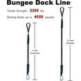 thumbnail image 3 of ABCISI 4 Feet Bungee Dock Line, Mooring Rope with Stainless Steel Clip Accessories - 2-Pack, Built-in Snubber, Compatible with Kayak, Canoe, Pontoon, Power Boat, Jet Ski (Black), 3 of 7