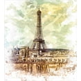 thumbnail image 3 of Ambesonne Vintage Duvet Cover Sets, Eiffel Tower Skyline, 2-Queen, Brown Beige, 3 of 7