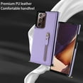 thumbnail image 2 of Compatible with Samsung Note 20 Ultra Case, Crossbody Wallet Case, Adjustable Detachable Lanyard Neck Strap with Kickstand Leather Card Holder Protective Cover for Galaxy Note 20 Ultra,Purple, 2 of 11