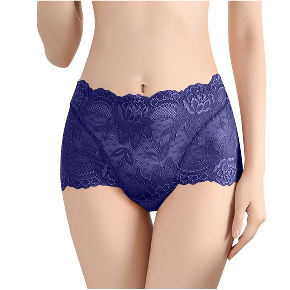 FAIWAD Lace Panties for Women See Through Floral Embroidery Panties Cotton Crotch Hipster Panties