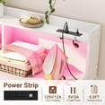 thumbnail image 4 of Homieasy Washer and Dryer Countertop, 2-Tier Laundry Countertop Cover with LED Lights and Power Strip, Large Space Laundry Topper with Shelf for Laundry Room Organization, White, 4 of 7