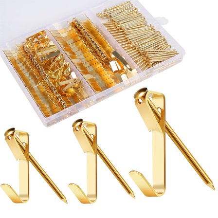 RUseeN 184 Pcs Picture Hangers, 3 Size Picture Hooks Including 20/30/50 lbs, Picture Hanging Kit, Professional Plaster Picture Hanging Kit for Wooden Wall or Drywall