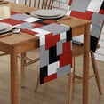 thumbnail image 5 of Red Grey Black Geometric Table Runner Middle Century Modern Art Abstract Tablerunners 13 x 72 Inch, Table Decorations Tabletop Scarf for Summer Gathering Holiday Farmhouse Kitchen Dining Decor, 5 of 6