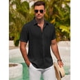thumbnail image 3 of COOFANDY Mens Short Sleeve Button Down Shirt Lightweight Casual Shirts for Vacation Shirts, 3 of 6