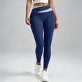 thumbnail image 5 of DailyTrove Women High Waist Color Block Cross Waist Yoga Leggings Stretch Tummy Control Workout Running Pants, 5 of 7