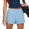 thumbnail image 3 of Fashion Loose Pockets Striped Shorts Women's Clothing, 3 of 6