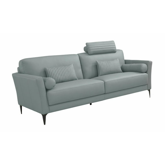 ACME Tussio Sofa w/5 Pillows, Watery Top Grain Leather