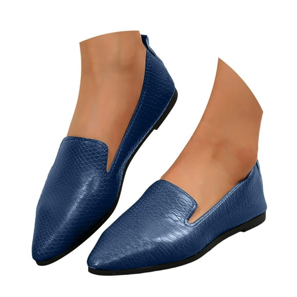 Mepaouo Women's Pointy Toe Loafer Flats Comfortable Slip on Work Shoes Office Driving Ballet Mary Jane