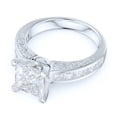 thumbnail image 3 of Sterling Silver 1.5ct Classic Filigree Pattern Simulated Princess Cut Diamond Promise Engagement Ring (11), 3 of 6