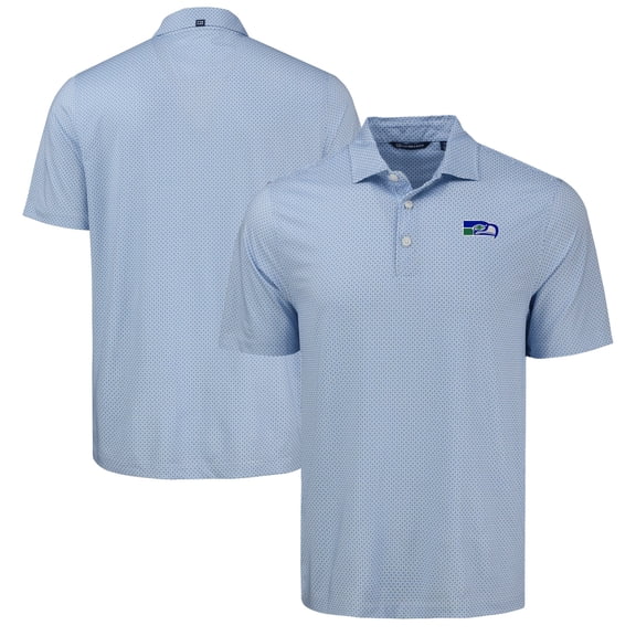 Men's Cutter & Buck Royal Seattle Seahawks Pike Eco Diamond Dot Print Polo