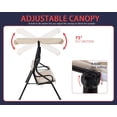 thumbnail image 2 of YRLLENSDAN Alloy Steel Chair Porch Swings with Removable Cushions Adjustable Tilt Canopy, Beige, 2 of 8