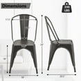 thumbnail image 3 of Gymax Tolix Style Metal Dining Chairs Set of 4 w/ Removable Backrest for Dining Room, 3 of 10