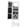 thumbnail image 1 of VEVOR Mirror Jewelry Cabinet Standing Mirror with Storage Full Length White, 1 of 9