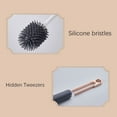 thumbnail image 5 of Bathroom Brush Toilet Scrubber Durable Toilet Brush Wall Mount Silicone Toilet Bowl Brush with Tweezers Floor Toilet Scrubber Toilet Cleaner Brush Practical(Dark Grey), 5 of 5
