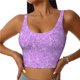 thumbnail image 1 of Fotbe Lilac Glittering Sujetador Deportivo Largo sin Aros para Mujer con Almohadillas y Soporte Medio, Transpirable y Absorbente, Camiseta Tipo Chaleco o Tank Top-XX-Large, 1 of 8