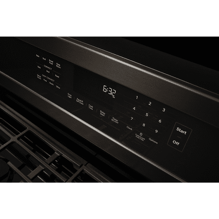 KitchenAid - 5.8 Cu. Ft. Self-Cleaning Freestanding Gas True Convection Range with Even-Heat - Black stainless steel