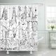 thumbnail image 1 of Cortina de Ducha ABPHQTO Dibujo Doodle Perros Divertidos 150x180 cm, 1 of 1