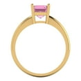 thumbnail image 4 of 1 ct Asscher Cut Simulated Pink Diamond Solitaire Engagement Ring for Women in 18K Yellow Gold, 4 of 5
