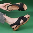 thumbnail image 4 of Orthopedic Sandals for Women OPen Toe Rhinestone Strap Breathable Arch Support Footbed Slingback Platform Walking Shoes Black Size 6, 4 of 8