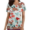 thumbnail image 2 of LSLJS Christmas Blouse d'Infirmière de Noël pour Femmes à Imprimé des Fêtes, Col en V, Poche, T-Shirt à Manches Courtes, Salopette, Scrub Tops, 2 of 5