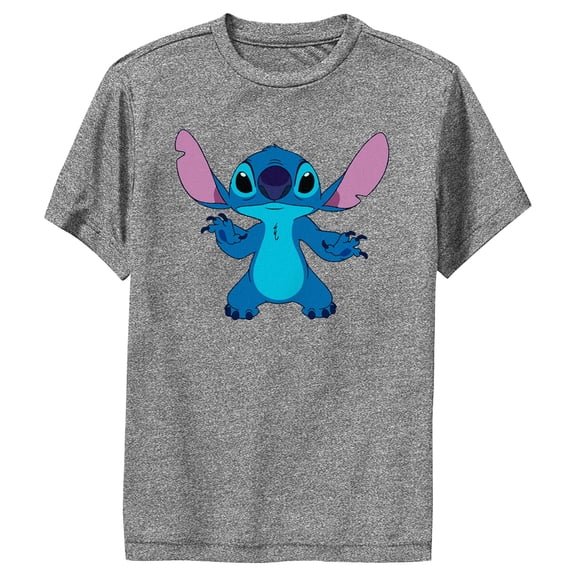 Boy's Lilo & Stitch Experiment 626 Portrait Performance Graphic Tee Charcoal Heather Small
