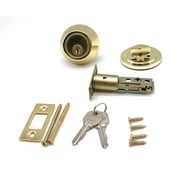 Vault Locks 2 Keyed Alike Single Cylinder Deadbolts, Polished Brass Finish