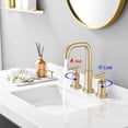 thumbnail image 5 of DUOSONG Widespread Bathroom Faucet 3 Hole 2 Handle Vanity Sink Faucet, Brushed Golden Brushed Gold brass Bath & Faucets Bathroom Sink Faucets, 5 of 7