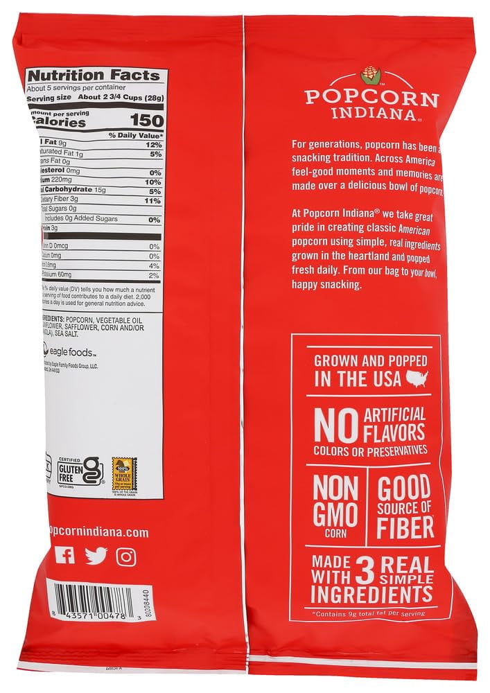 Popcorn - Sea Salt - Case of 12 - 4.75 oz.