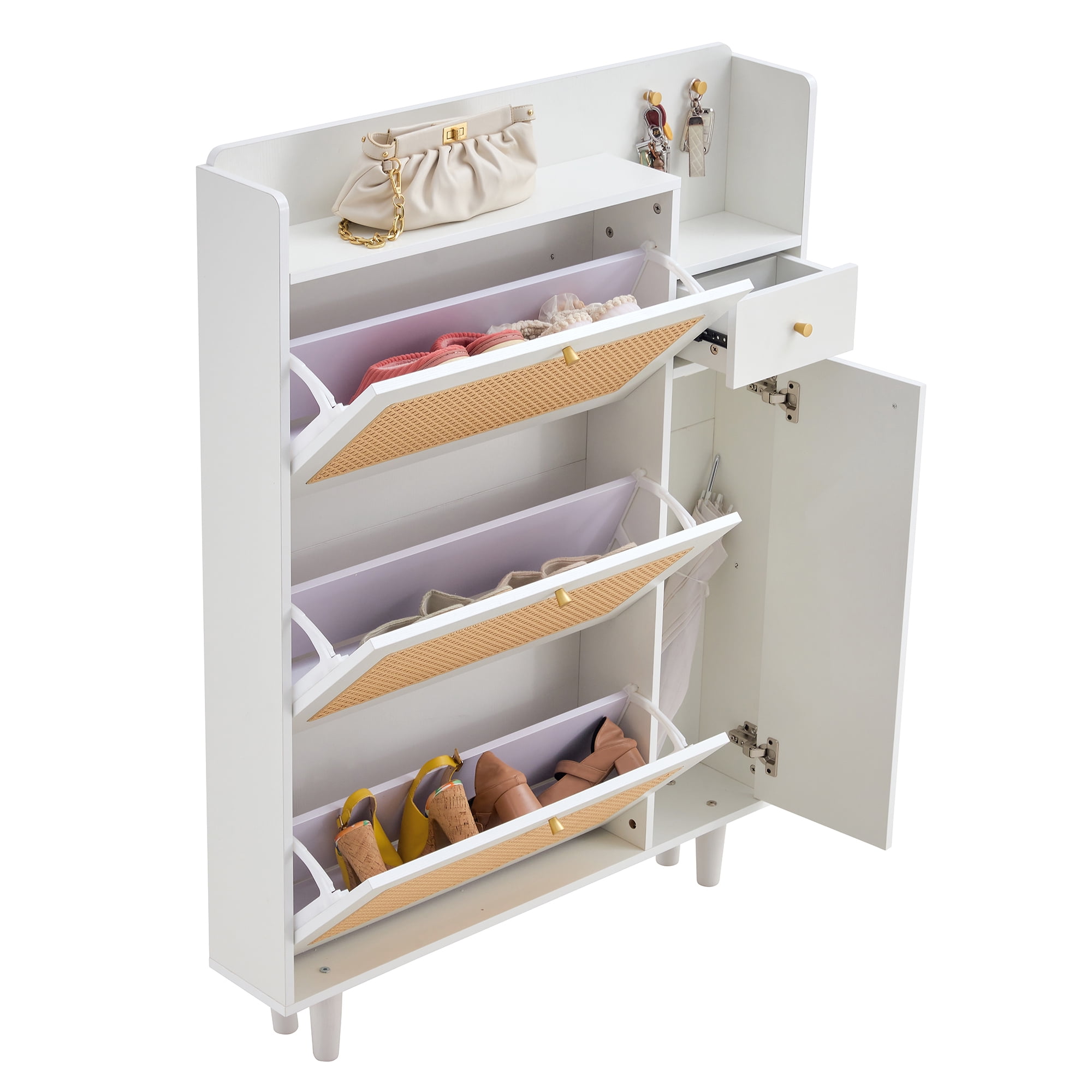 Shoe Storage Cabinet Narrow Hidden Shoe Cabinet Modern Storage Cabinet for Corridors and Living Rooms