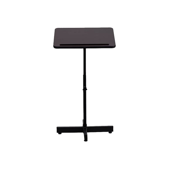 Pemberly Row Modern Adjustable Height Metal Lectern in Mahogany
