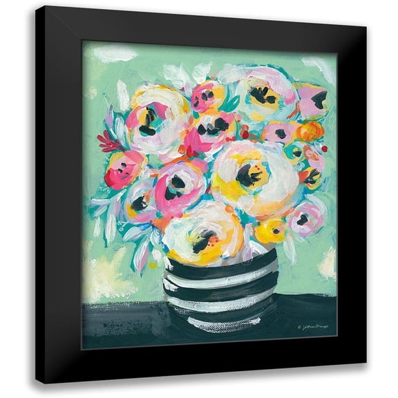 Mingo, Jessica 12x14 Black Modern Framed Museum Art Print Titled - Symphony of Roses