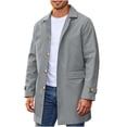thumbnail image 5 of Miqool Mens Trench Coat Turndown Collar Button Down Long Sleeve Mid Length Winter Casual Business Outerwear Overcoats with Pockets M-XXXL, 5 of 9
