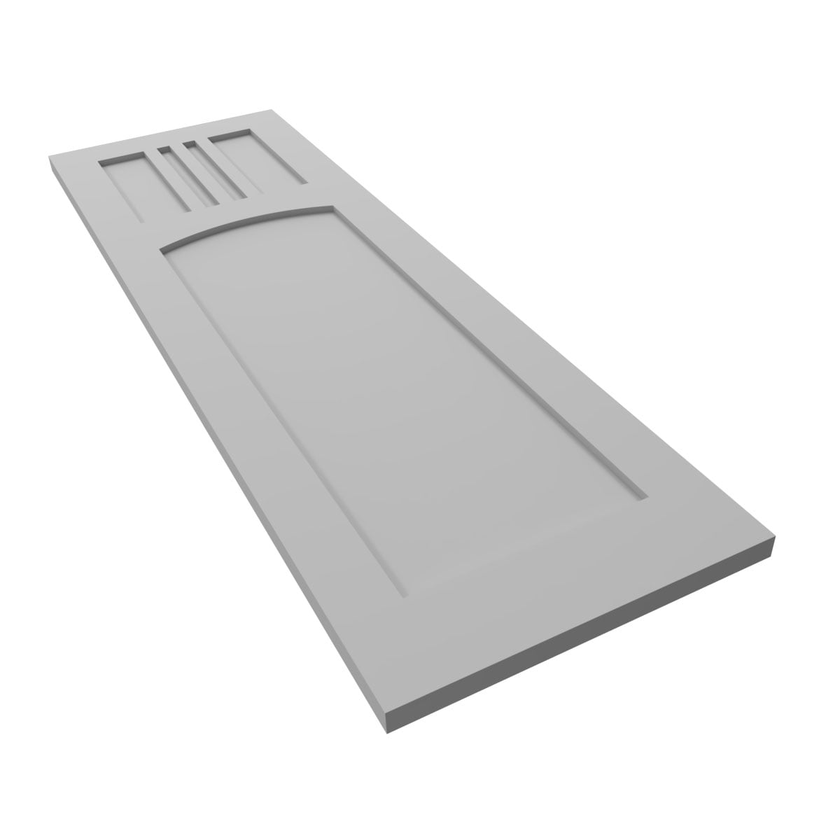 Ekena Millwork 18"W x 71"H True Fit PVC San Miguel Mission Style Fixed Mount Shutters, Primed (Per Pair - Hardware Not Included)