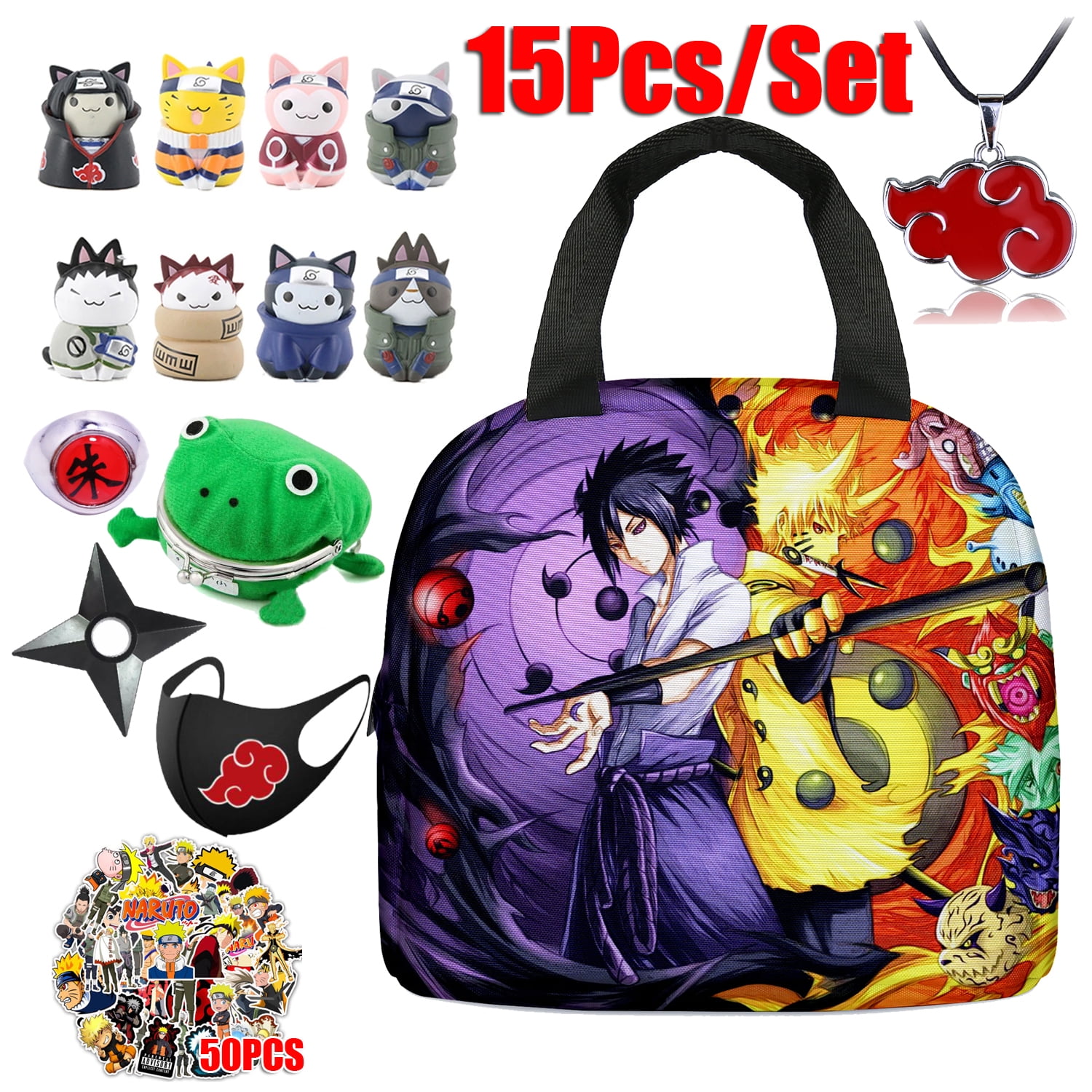 15Pcs/Set Insulated Anime Lunch Bag Naruto Cosplay Gifts 15Pcs/Set Insulated Anime Lunch Bag Naruto Cosplay Gifts