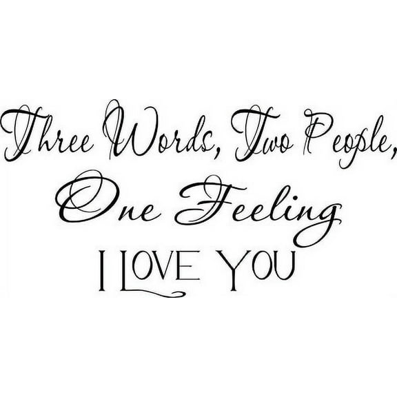 Three Words, Inspirational Vinyl Wall Decal by Scripture Wall Art, 11"x22" Black, Romantic Love