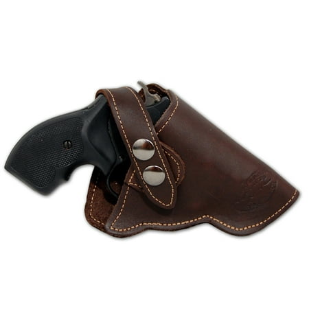 Barsony Right Hand Draw Brown Leather Outside the Waistband Gun Holster Size 2 Charter Arms Rossi Ruger LCR S&W  .22 .38 .357 (Best Outside The Waistband Holster)