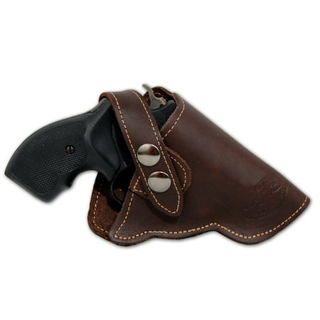 - Barsony Right Hand Draw Brown Leather Outside the Waistband Gun Holster Size 2 Charter Arms Rossi Ruger LCR S&W .22 .38 .357 Revolvers