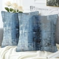thumbnail image 4 of Throw Pillow Cover Case Blue and Grey Abstract Art Pillow Covers 18x18 Inch Set of 2,Soft Decorative Throw Pillow Case for Living Room Bedroom Sofa Couch Cushion Covers, 4 of 6