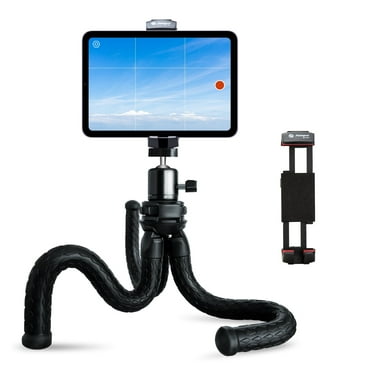 Fotopro iPad Tripod,Flexible Tripod with 360 Degree Ball Head Cold Shoe Tablet Phone Mount, Camera Travel Tripod for iPhone Video Recording Vlogging