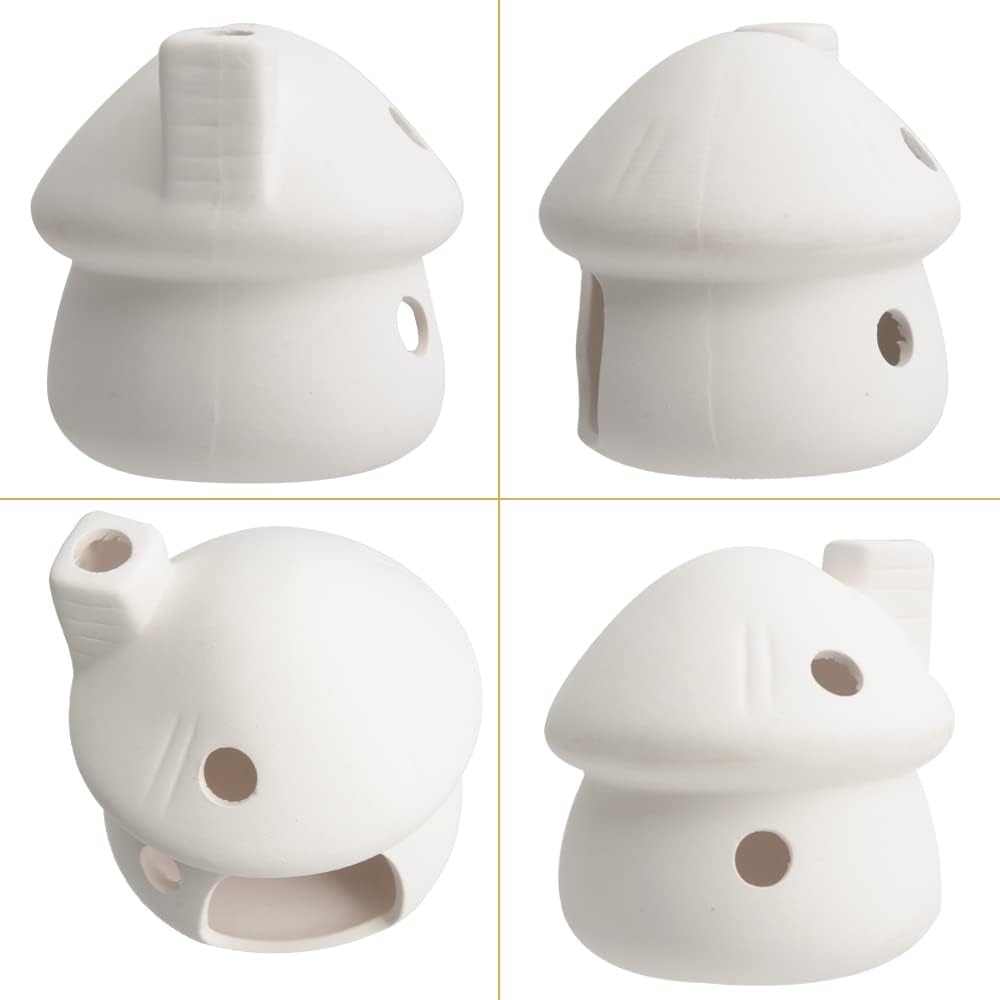 Aquarium Decor Ceramic Mushroom House Ornament Fish Tank Landscape Decoration Pottery Hide Cave Habitat Hut