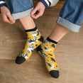 thumbnail image 3 of Rocae Blue Striped Sunflower for Premium Adult Socks,Comfortable, Breathable, and Durable Socks, Perfect for Everyday Wear, 3 of 7