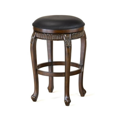Hillsdale Furniture Fleur De Lis Fleur De Lis Backless Swivel Bar Stool, Distressed Cherry Finish with Cooper Highlights ()