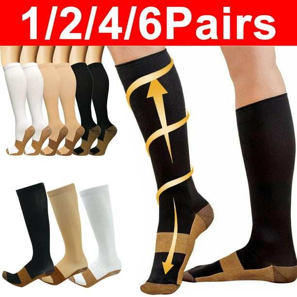 Copper Compression Socks Stockings Womens Mens Knee High Medical 1520