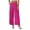 Pink, variant on Women's High Waist Solid Color Terylene Linen Blend Wide Leg Relaxed Pants Comfortable, Breathable & Ideal for Casual Summer Wear