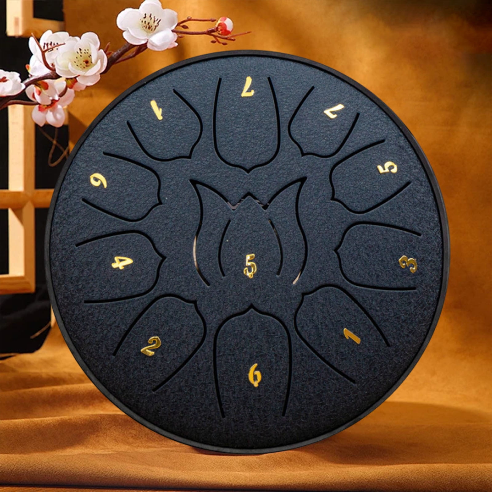 Hand Drum 11 Tone Steel Tongue Drum, Portable Steel Drum Instrument for Music Meditation Therapy Yoga, Carbon Steel Handpan with Bag Beater